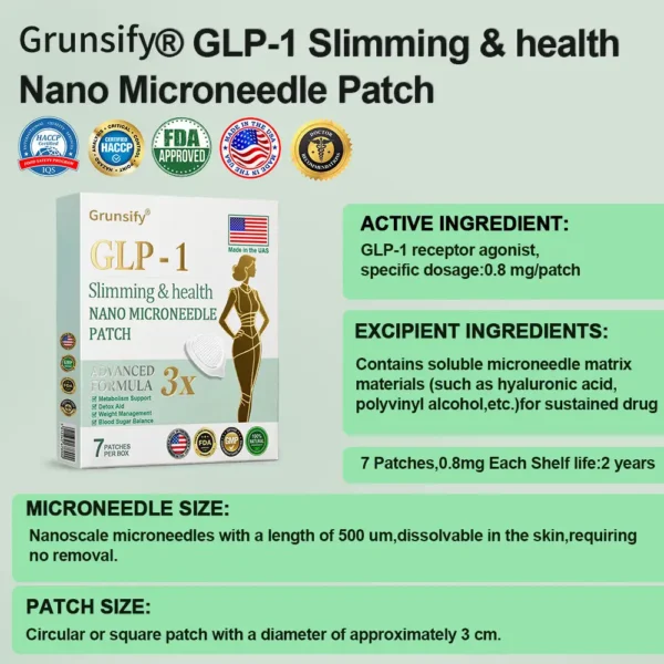 【Last Day Promotion 80% OFF】Grunsify® NIDDK-Tirzepatide Slimming & health NANO MICRONEEDLE PATCH🇺🇸👨‍⚕️（Zero Pain, 24/7 Release | Lose 20lbs FAST | 90% Sugar Drop | ）2️⃣