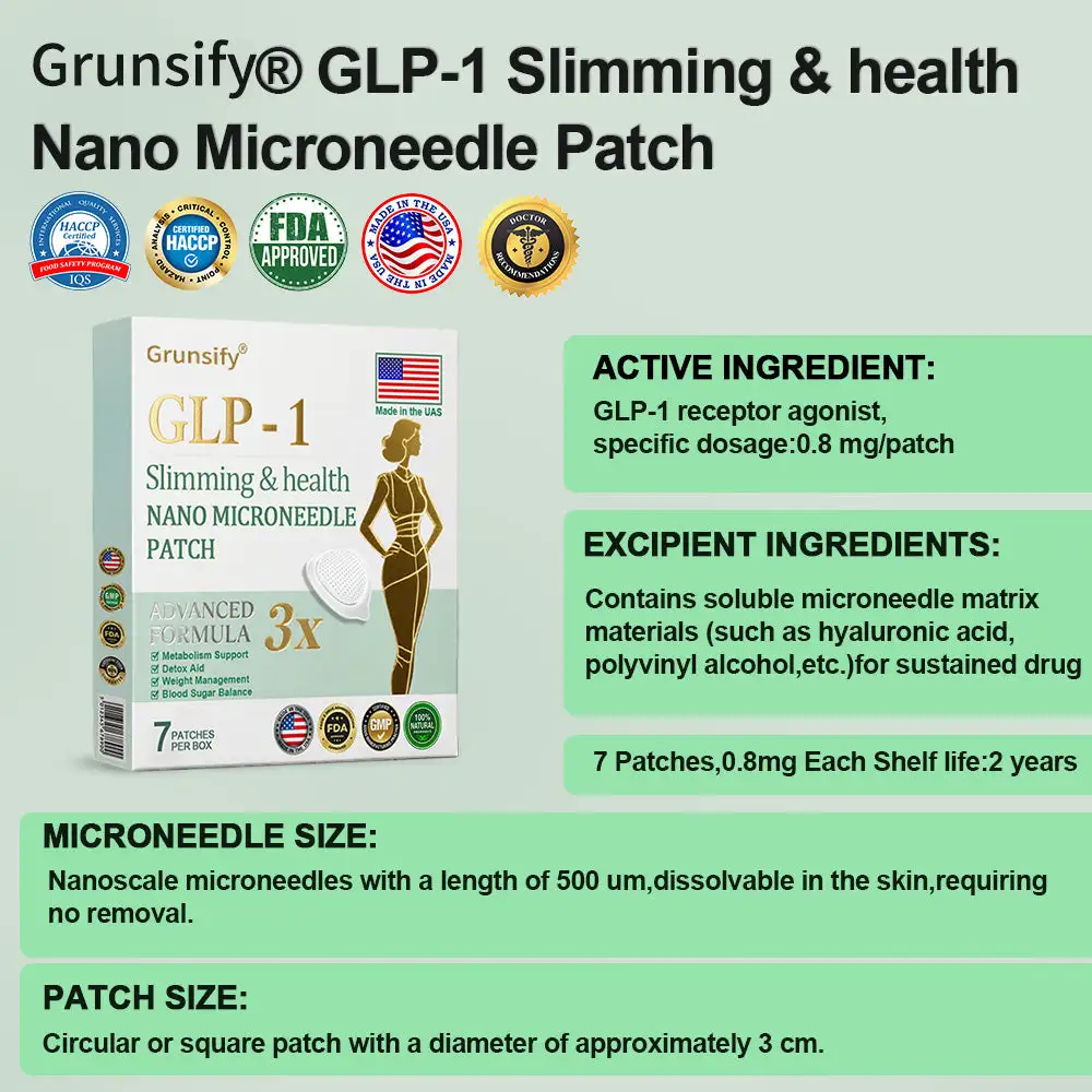 【Last Day Promotion 60% OFF】Grunsify® NIDDK-Tirzepatide Slimming & health NANO MICRONEEDLE PATCH🇺🇸👨⚕️(Zero Pain, 24/7 Release | Lose 20lbs FAST | 90% Sugar Drop | )2️⃣