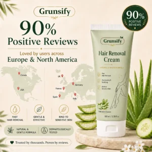 Grunsify® Natural Gentle Hair Removal Cream | For Women & Men, Sensitive Skin