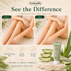 Grunsify® Natural Gentle Hair Removal Cream | For Women & Men, Sensitive Skin