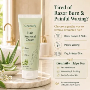 Grunsify® Natural Gentle Hair Removal Cream | For Women & Men, Sensitive Skin