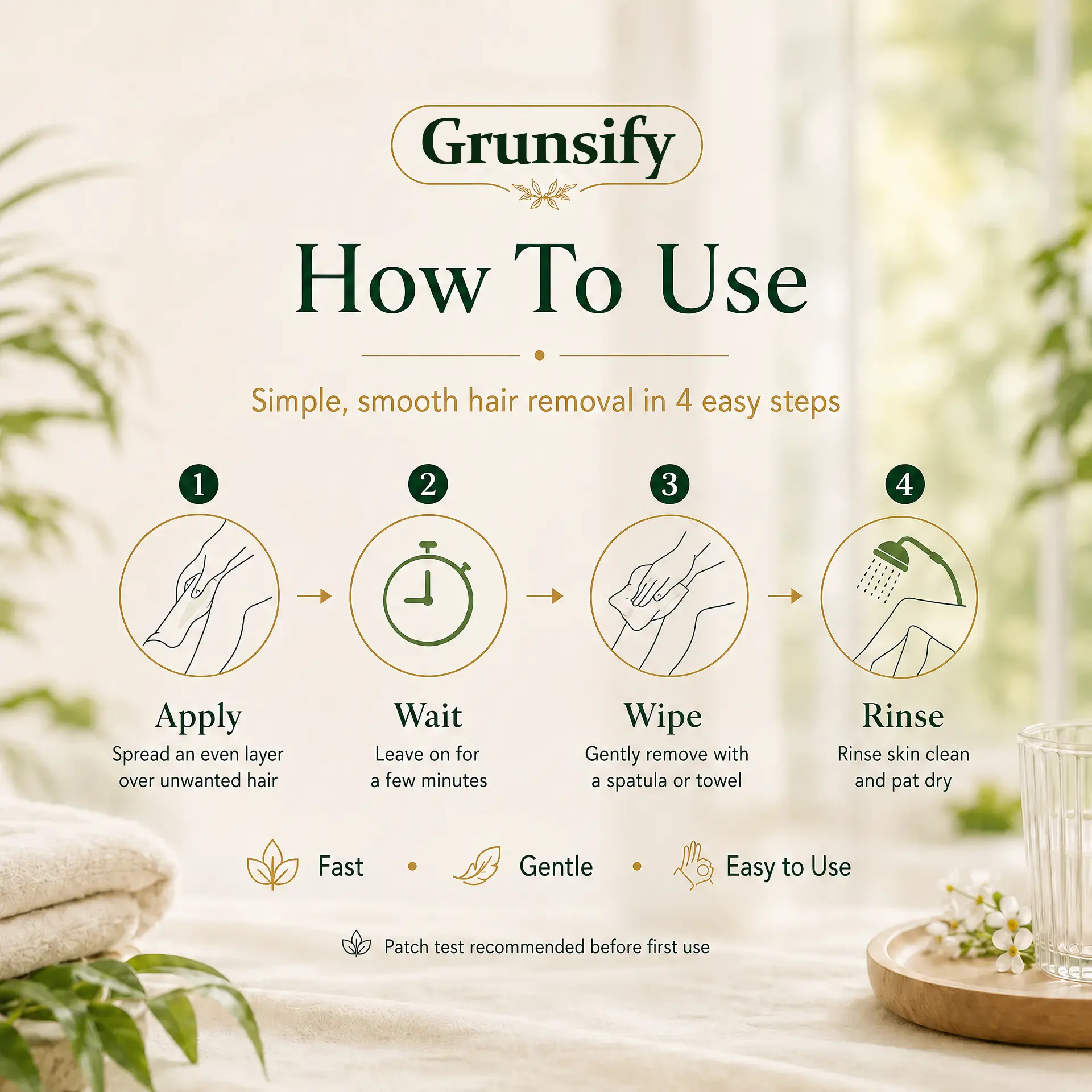 Grunsify® Natural Gentle Hair Removal Cream | For Women & Men, Sensitive Skin